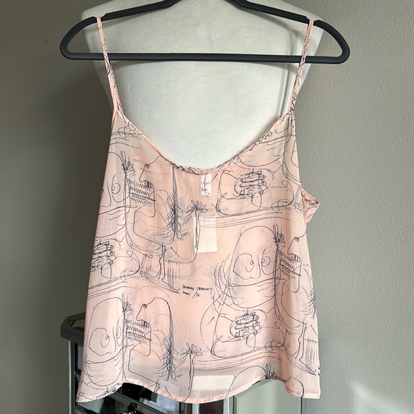 American Apparel | Womens Chiffon Morris Charney 1976 Sketch Cami Tank - Size M - Picture 4 of 9